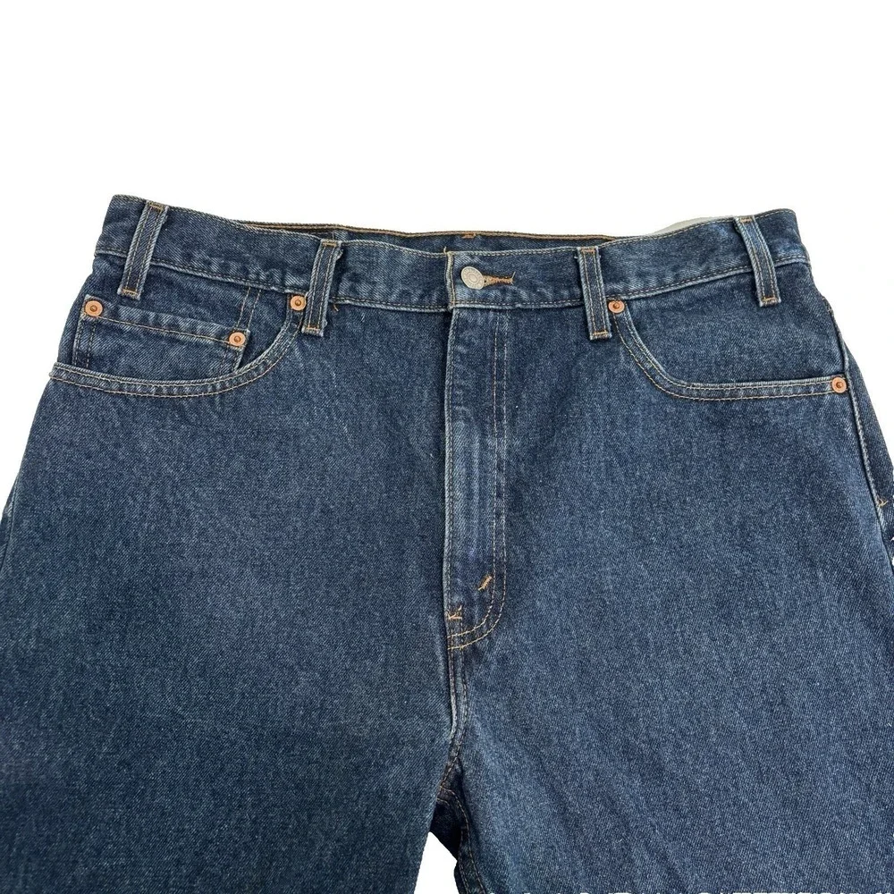 Levi's 505 Regular Fit Blue Jeans Mens 36x33 Straight Leg Dark Wash Denim